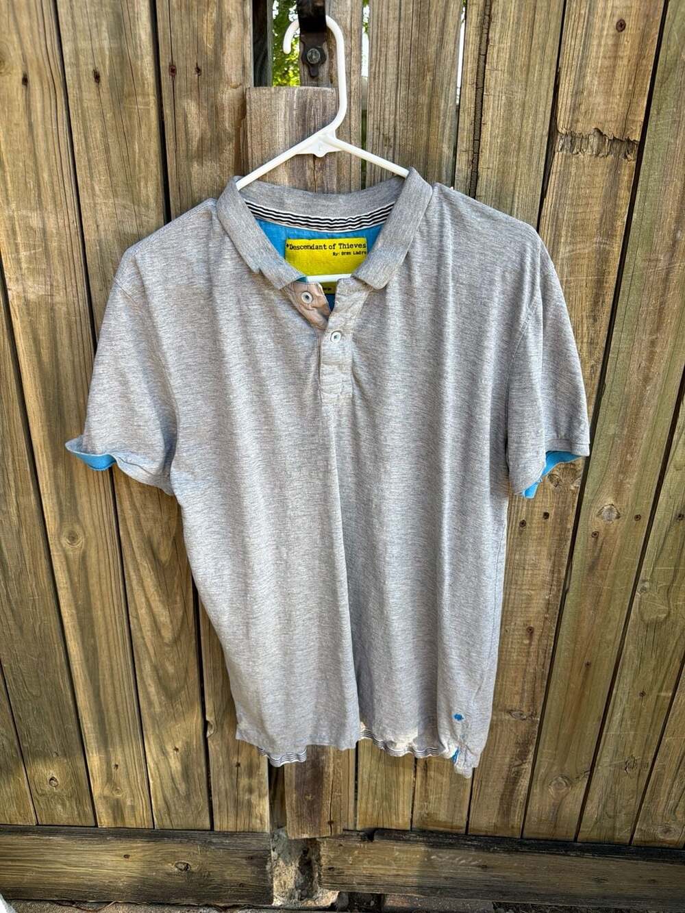 Descendant of Thieves Grey Short Sleeve Polo Shirt Size XL